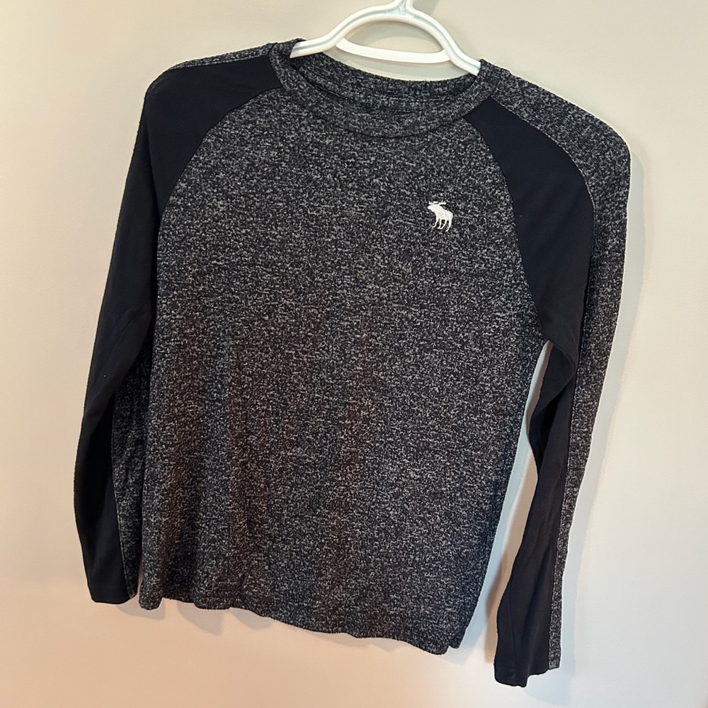 Navy, White Abercrombie Long Sleeve Tee